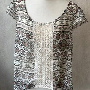 Wallflower sheer cap sleeve top